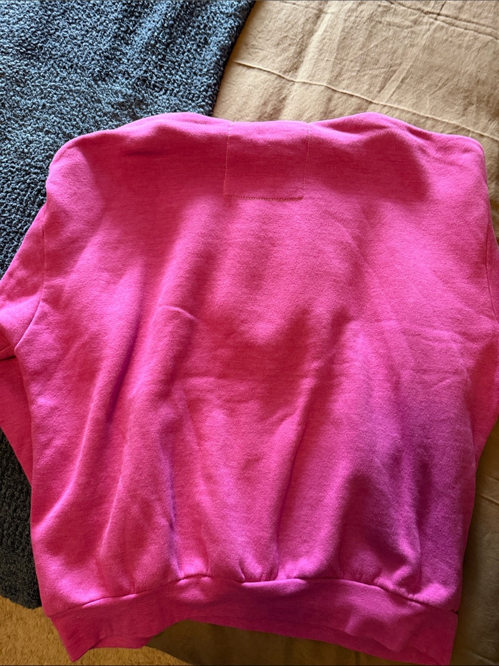 Women’s  Pink Hoodie Sweater with Sunset Stripe Detail - Picture 5 of 6